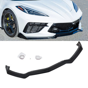 For 2020-2024 Chevy Corvette C8 Lower Bumper Splitter Painted 2PCs Front Lip Gloss Carbon Flash